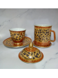 Porcelain coffee tea two mugs THai benjarong 